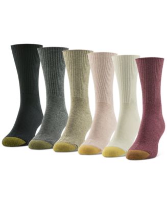 Gold Toe Women's 6-Pk. Turn Cuff Knit Crew Socks - Macy's