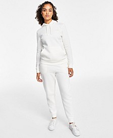 Women's Embroidered Hooded Sweatshirt & High-Waisted Sweatpant Joggers