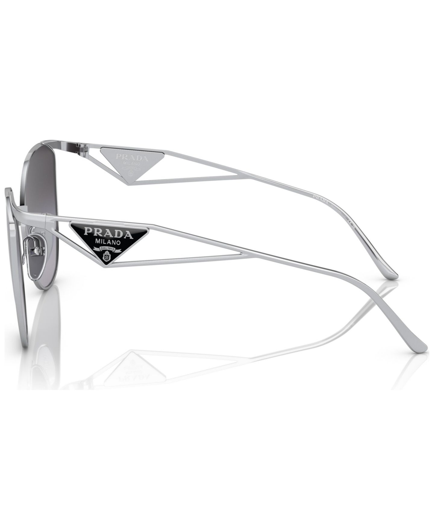 Женские солнцезащитные очки PRADA Irregular Sunglasses, PR 50ZS, цвет: Серебряный — фото 3