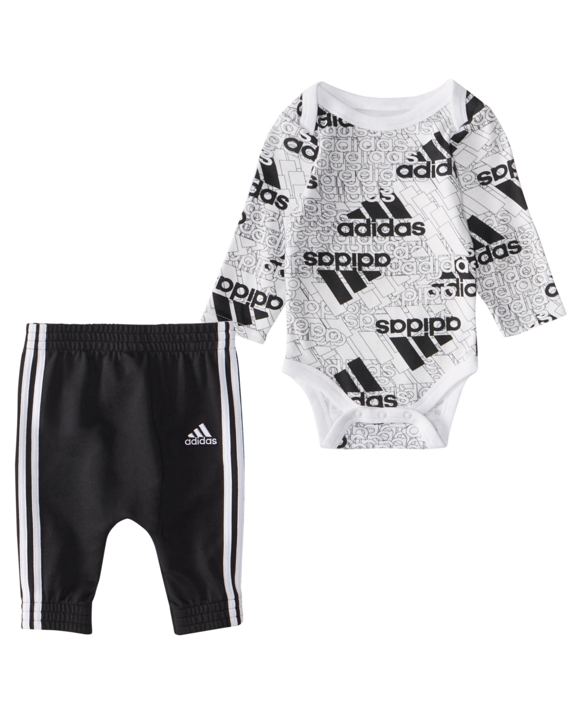 adidas Baby Boys or Baby Girls Long Sleeve Printed Body Shirt and Jogger, 2 Piece Set