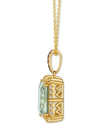 Mint Julep Quartz (3-3/4 ct. t.w.) & Diamond (1/3 ct. t.w.) Adjustable 20" Pendant Necklace in 14k Gold