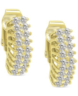 Cubic Zirconia Clip-On Hoop Earrings, Created for Macy's