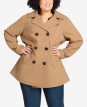Peacoat top women tan