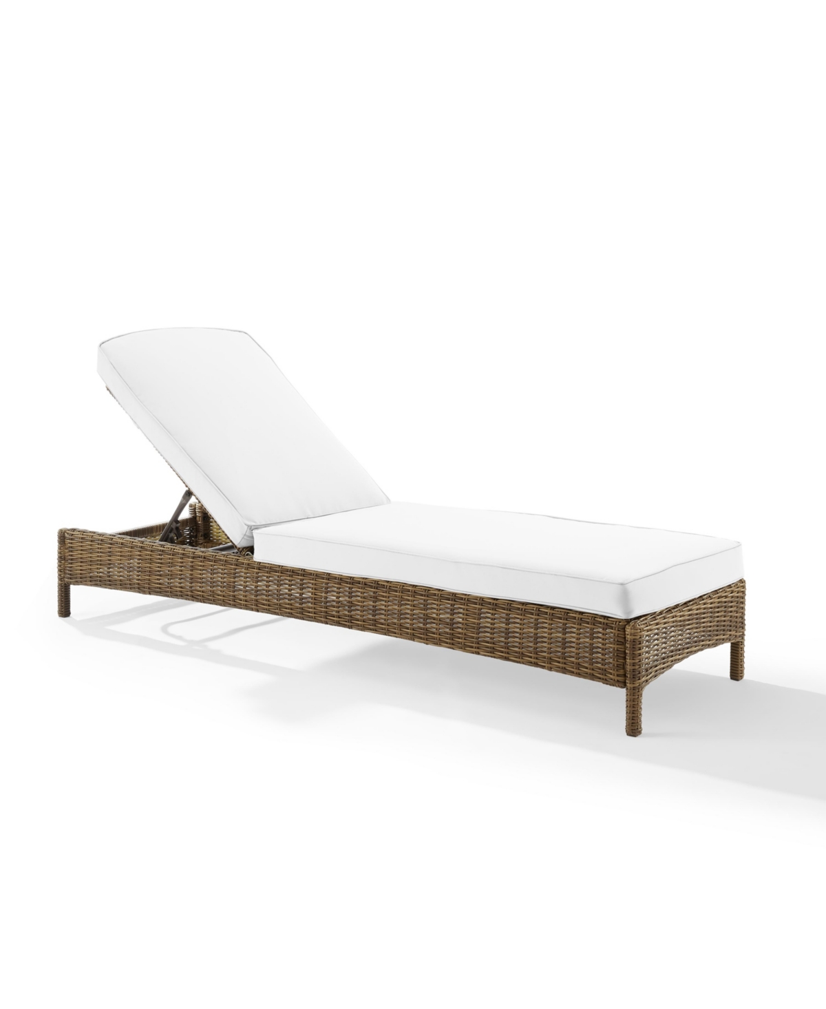 Crosley Bradenton Outdoor Wicker Chaise Lounge Sunbrella In White