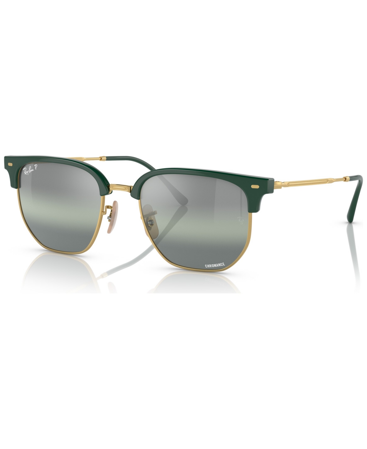 Shop Ray Ban New Clubmaster Polarized Sunglasses, Rb4416 In Green On Arista