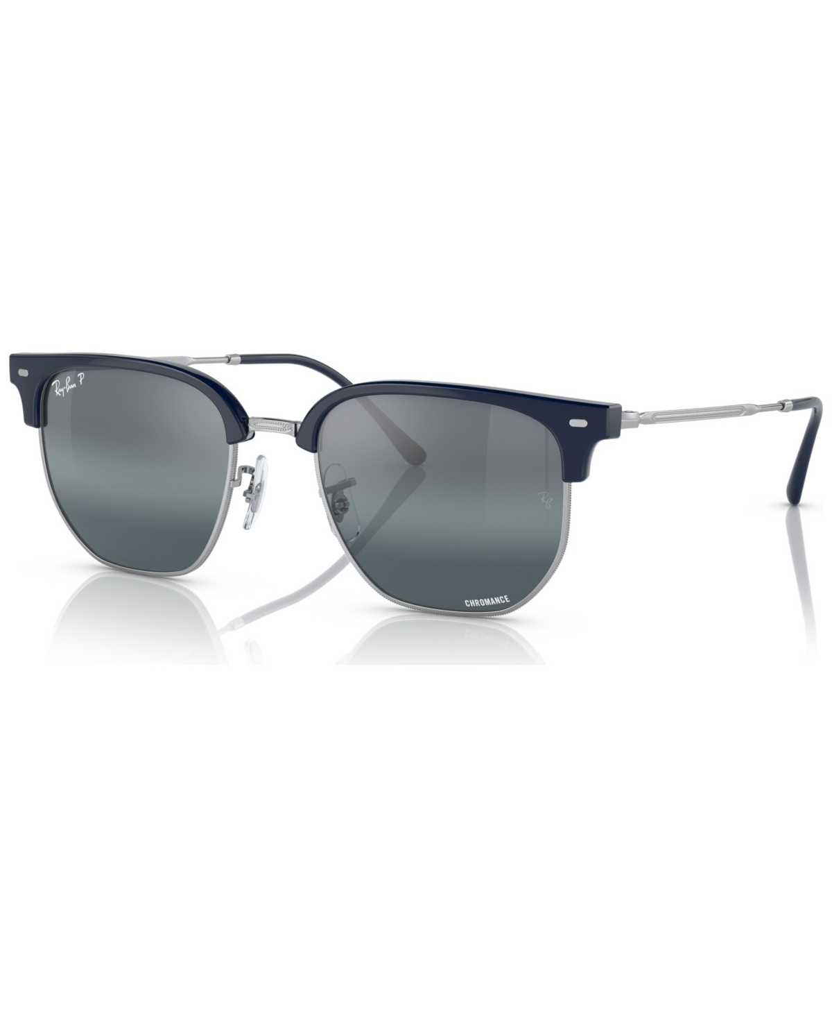 Shop Ray Ban New Clubmaster Polarized Sunglasses, Rb4416 In Blue On Silver-tone