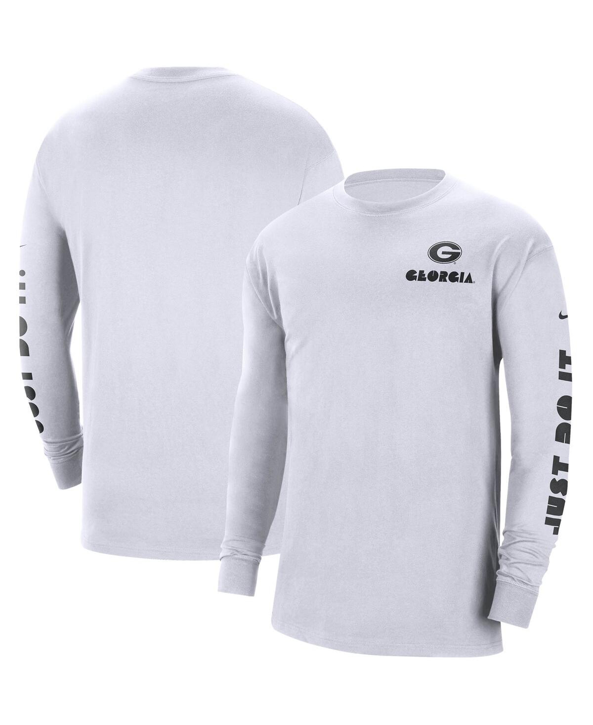 Shop Nike Men's  White Georgia Bulldogs Heritage Max 90 Long Sleeve T-shirt