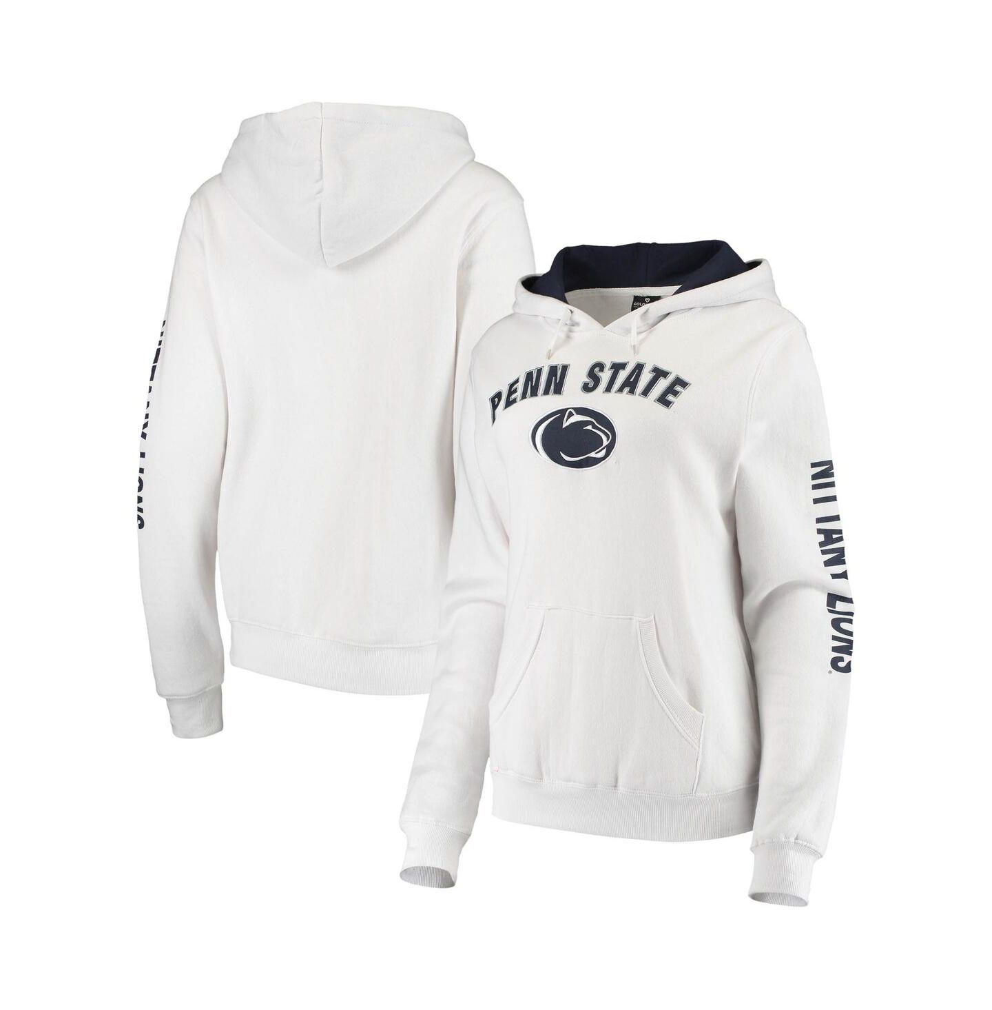 Женское худи Colosseum Penn State Nittany Lions Loud and Proud Pullover, цвет: Белый — фото 1