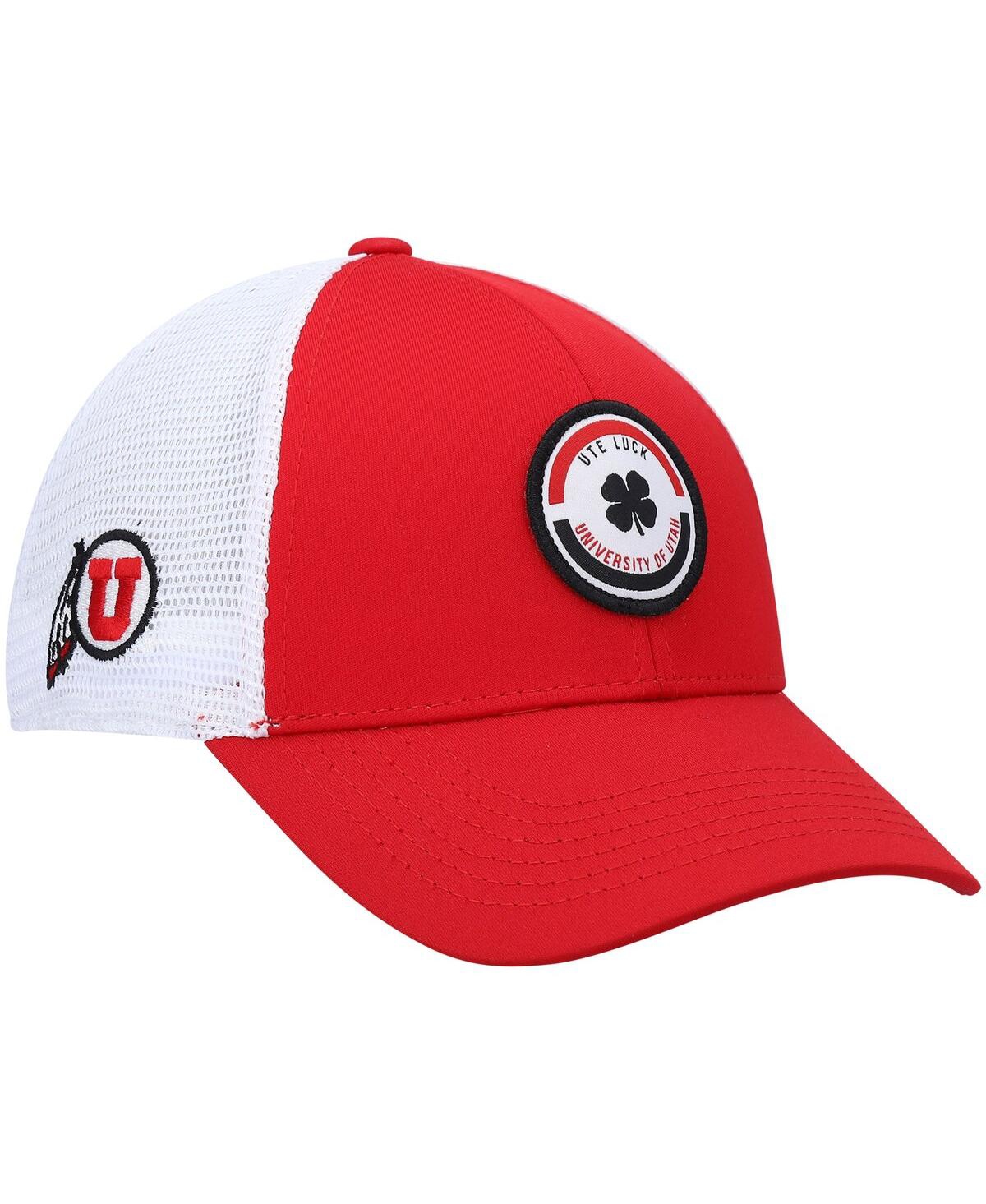Black Clover Men's Red, White Utah Utes Motto Trucker Snapback Hat