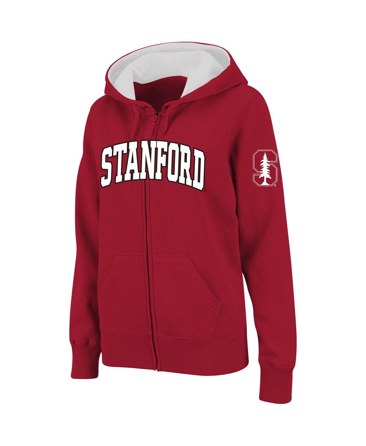 Women's Stadium Athletic Cardinal Stanford Cardinal Arched Name Full-Zip Hoodie - Cardinal