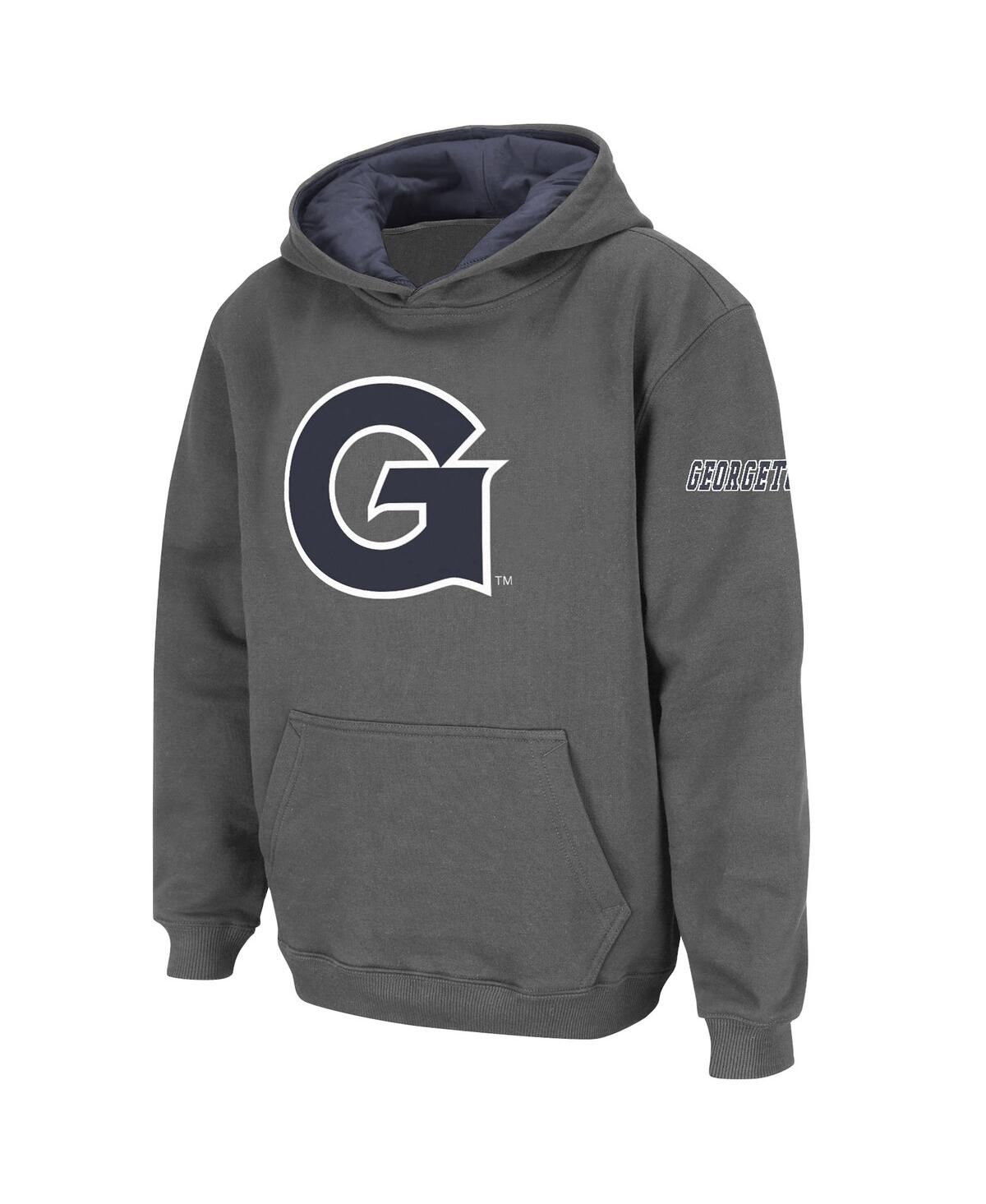 Shop Stadium Athletic Big Boys  Charcoal Georgetown Hoyas Big Logo Pullover Hoodie
