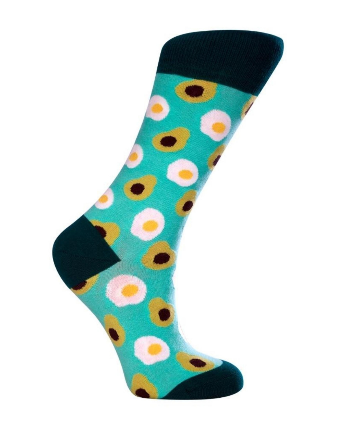 Women's Avocado W-Cotton Novelty Crew Socks with Seamless Toe Design, Pack of 1 - Light Pastel Green