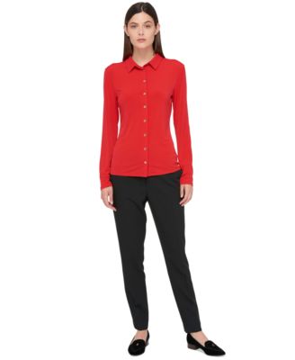 Women's Point-Collar Top