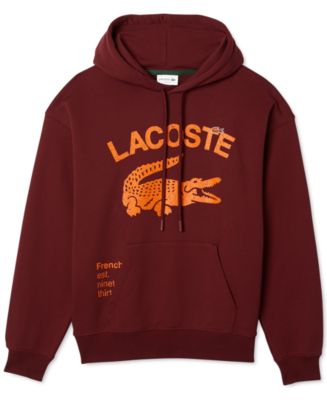 Lacoste Men's Loose-Fit Oversized Logo Hooded Fleece Sweatshirt