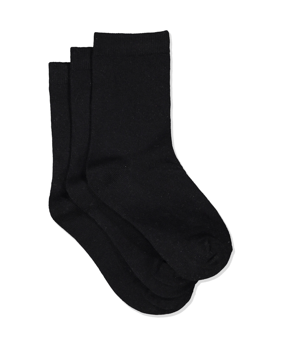 Cotton On Big Boys Footbed Mid Calf Crew Socks, Pack Of 3 In Black