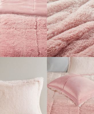 Brielle Ombre Shaggy Faux Fur 3-Pc. Comforter Set, King/California King