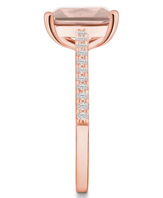 Morganite (3 ct. t.w.) and Diamond (1/4 ct. t.w.) Ring in 14K Rose Gold