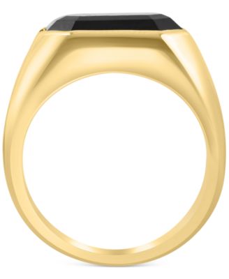 EFFY&reg; Men's Onyx Ring in 14k Gold-Plated Sterling Silver