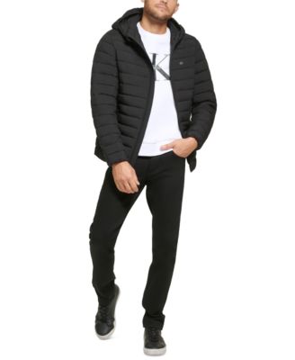 Calvin Klein Men's Hooded \u0026 Quilted Packable Jacket - True Navy - Size XL