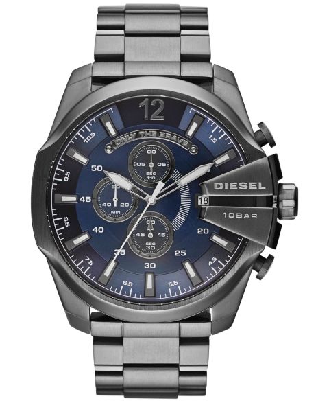 Мужские часы Diesel Chronograph Mega Chief Gunmetal Ion-Plated Stainless Steel Bracelet Watch 59x51mm DZ4329