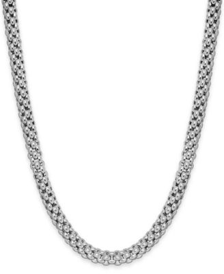 Italian Gold - Popcorn Texture Necklace in Sterling Silver