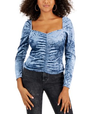 Kingston Grey - Juniors' Sweetheart-Neck Ruched-Front Top