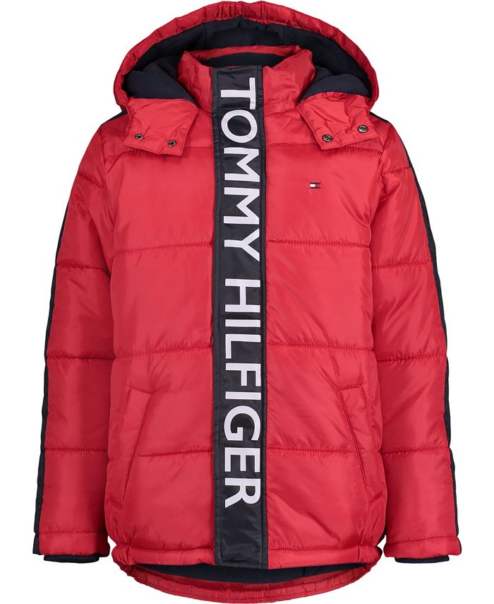 Tommy Boys Graphic Sleeves Puffer Jacket - Macy's