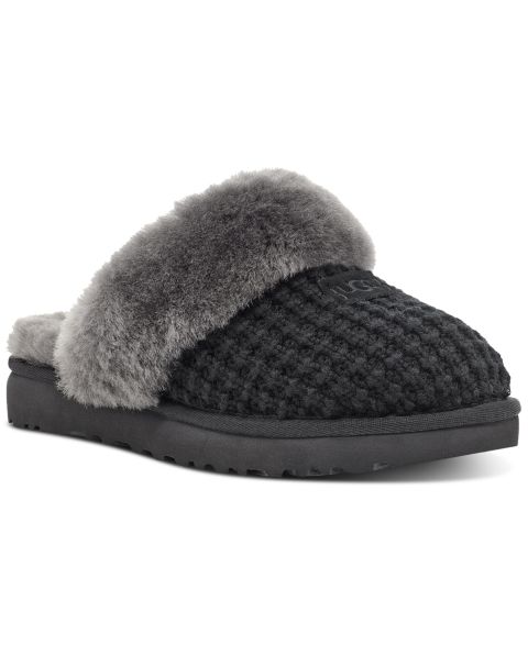 Женские тапочки UGG® Cozy Faux-Shearling Round Toe Slippers, цвет: Чёрный