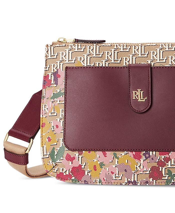 Lauren Ralph Lauren Monogram Coated Canvas Medium Jamey Crossbody Bag