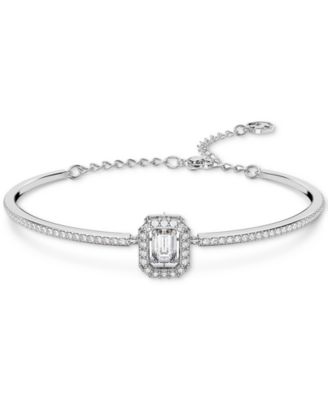 Swarovski - Rose Gold-Tone Crystal Octagon Halo Bangle Bracelet