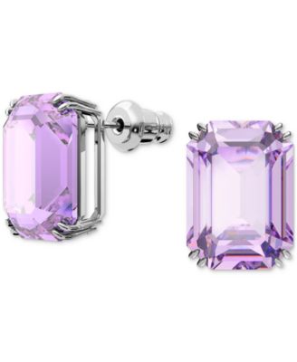 Swarovski - Silver-Tone Millenia Purple Stone Stud Earrings