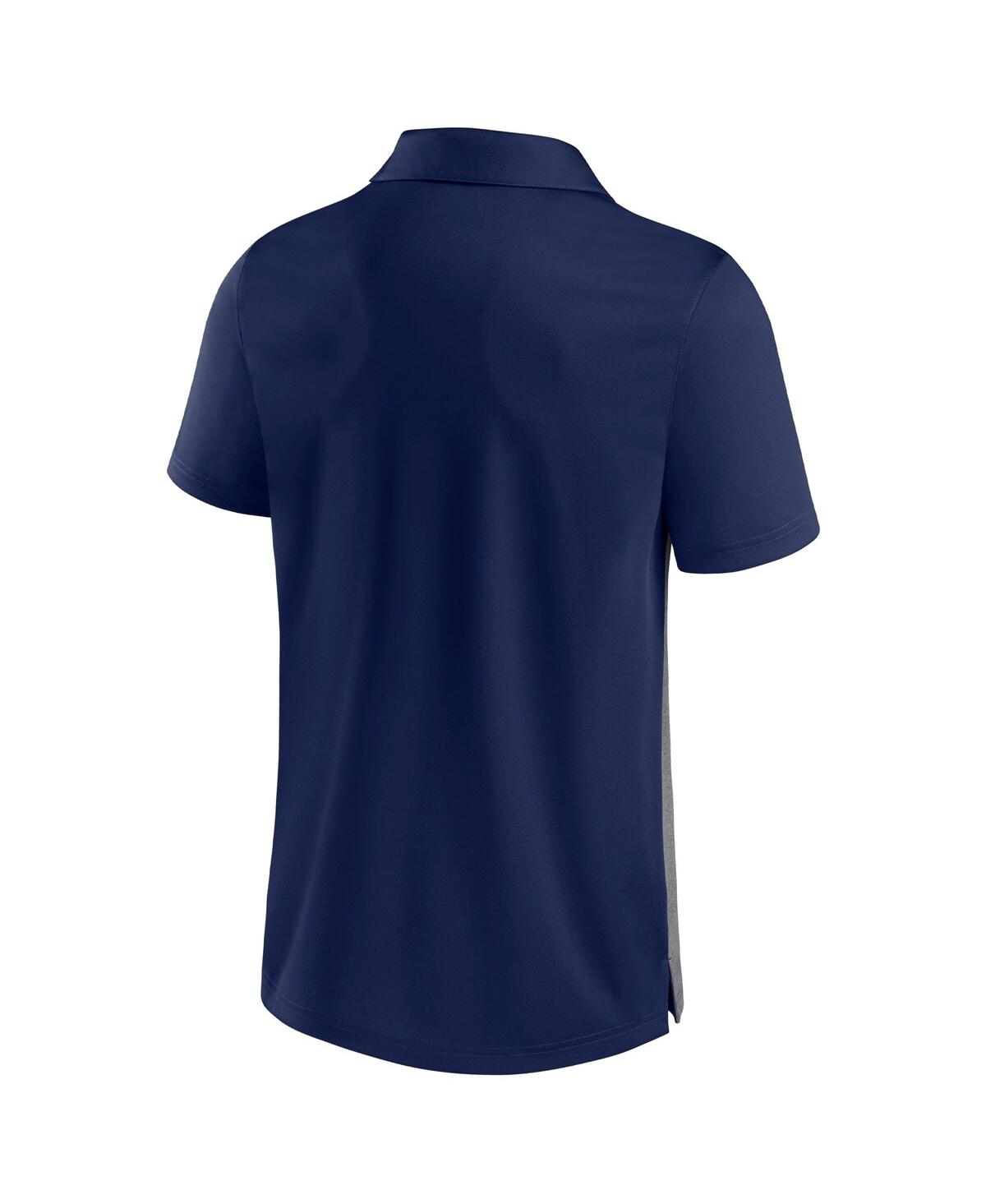 Fanatics Men's  Navy And Heathered Gray Cal Bears Split Block Color Block Polo Shirt In Navy,heathered Gray