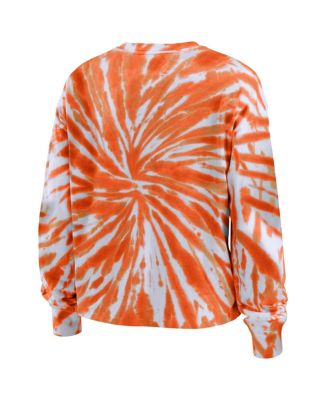 Women's Orange Clemson Tigers Tie-Dye Long Sleeve T-shirt