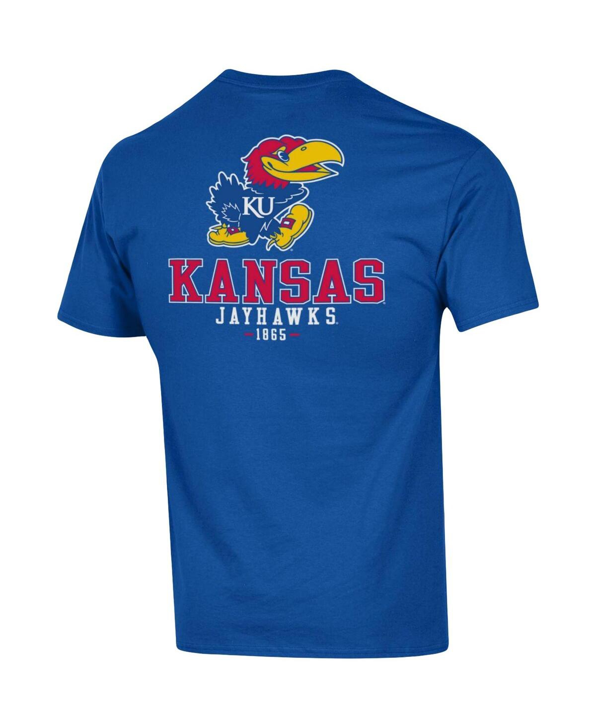 Men's ChampionKansas Jayhawks Stack 2-Hit T-shirt - Royal