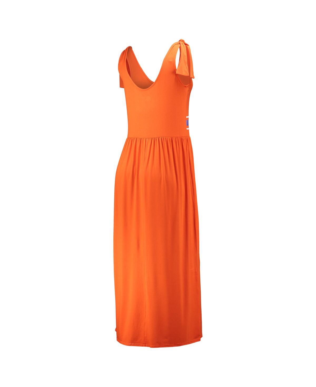 Shop G-iii 4her By Carl Banks Women's  Orange Clemson Tigers Game Over Scoop Neck Maxi Dress