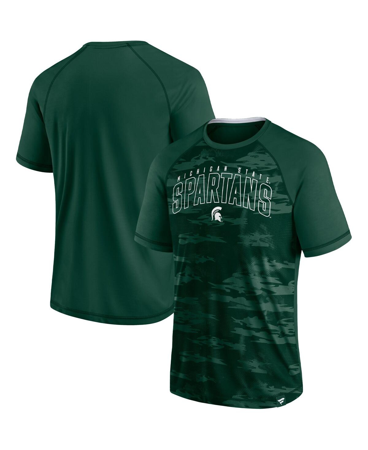 Men's FanaticsMichigan State Spartans Arch Outline Raglan T-shirt - Green