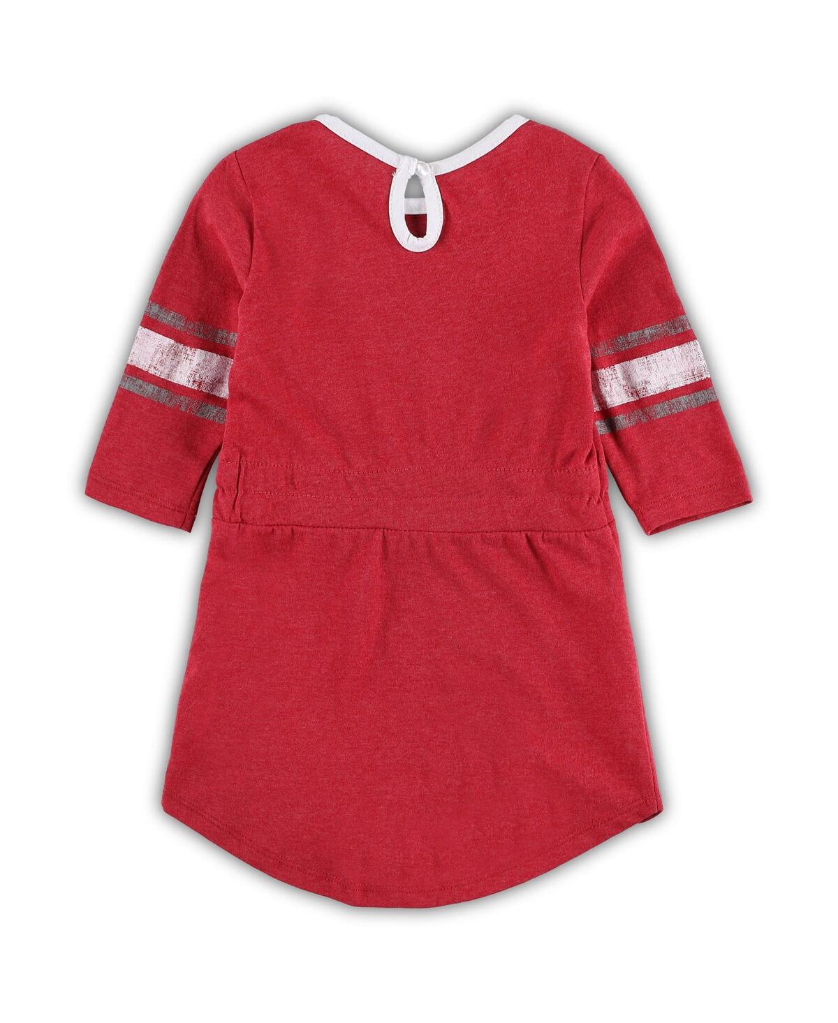 Shop Colosseum Toddler Girls  Heathered Crimson Oklahoma Sooners Poppin Sleeve Stripe Dress