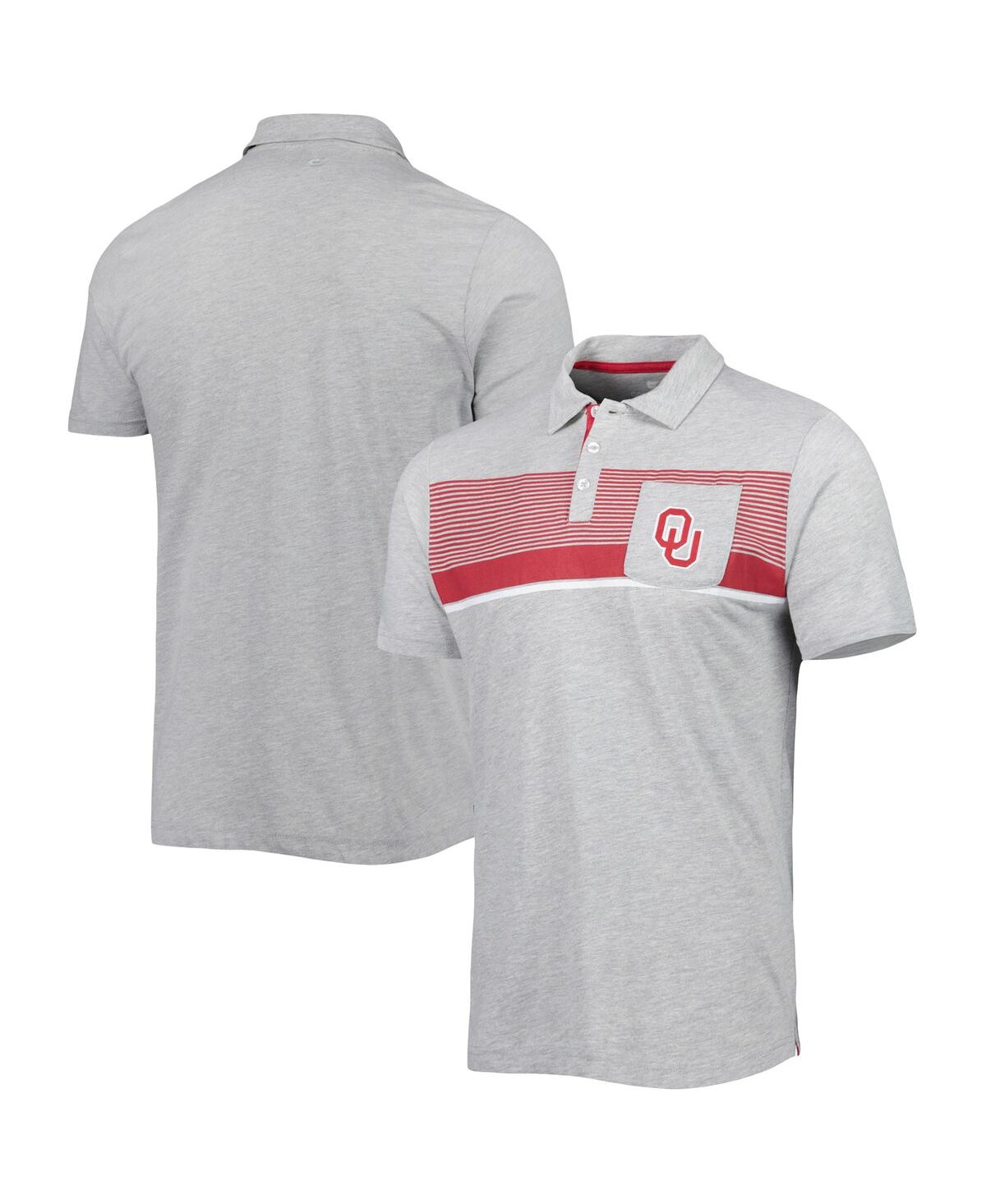 Men's ColosseumOklahoma Sooners Golfer Pocket Polo Shirt - Heathered Gray