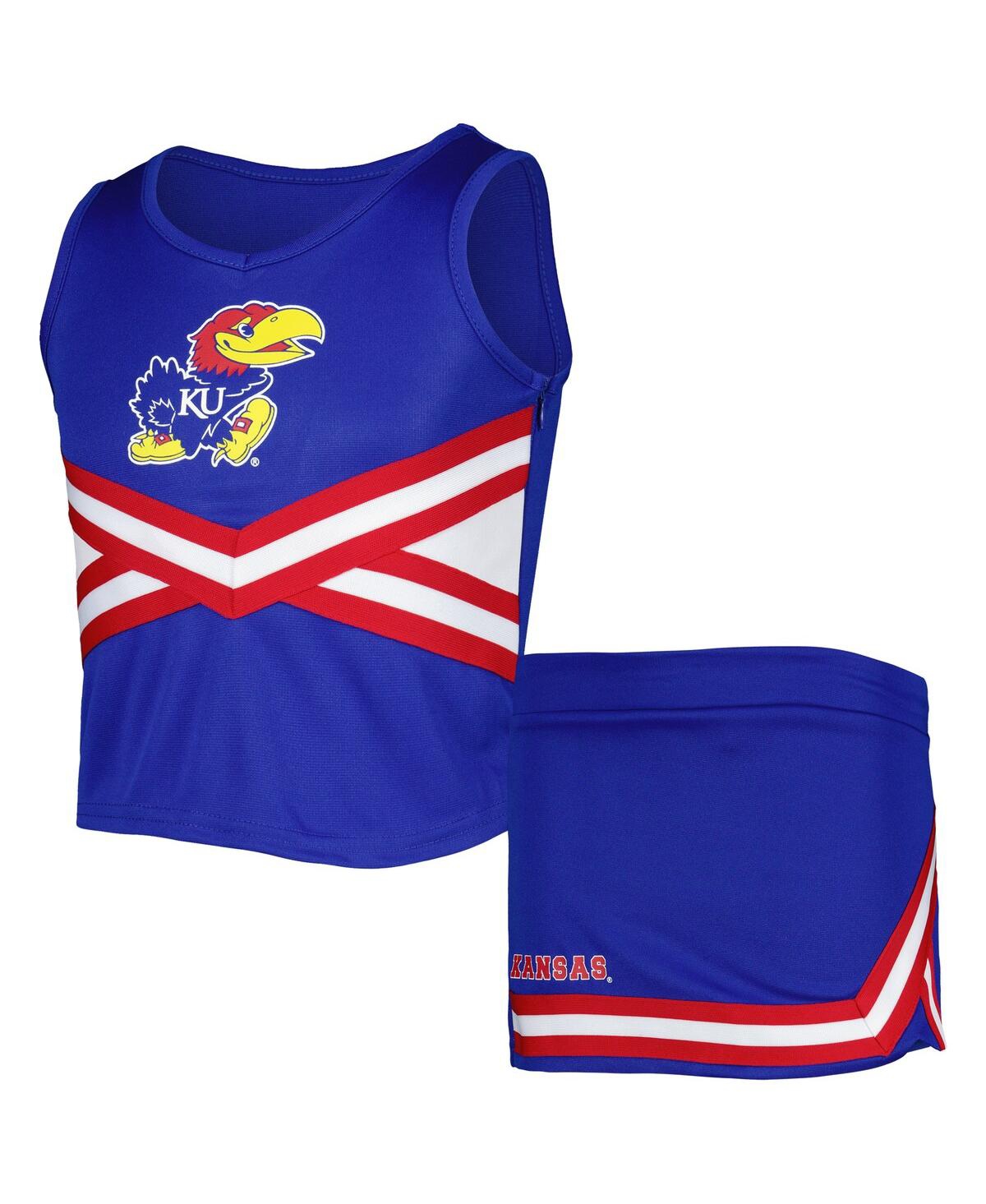 Shop Colosseum Big Girls  Royal Kansas Jayhawks Carousel Cheerleader Set