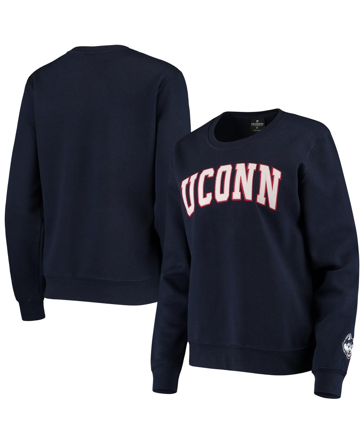 Colosseum Navy Uconn Huskies Campanile Pullover Sweatshirt In Navy