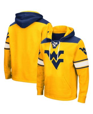 Men's Gold West Virginia Mountaineers 2.0 Lace-Up Logo Pullover Hoodie
