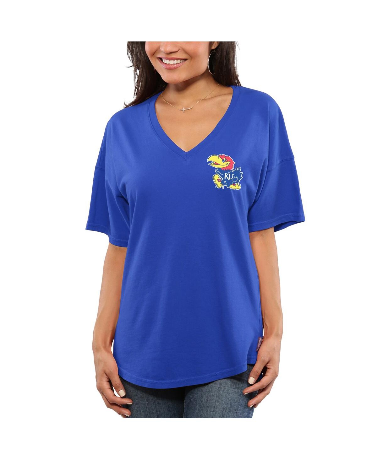 Shop Spirit Jersey Women's Royal Kansas Jayhawks  Oversized T-shirt