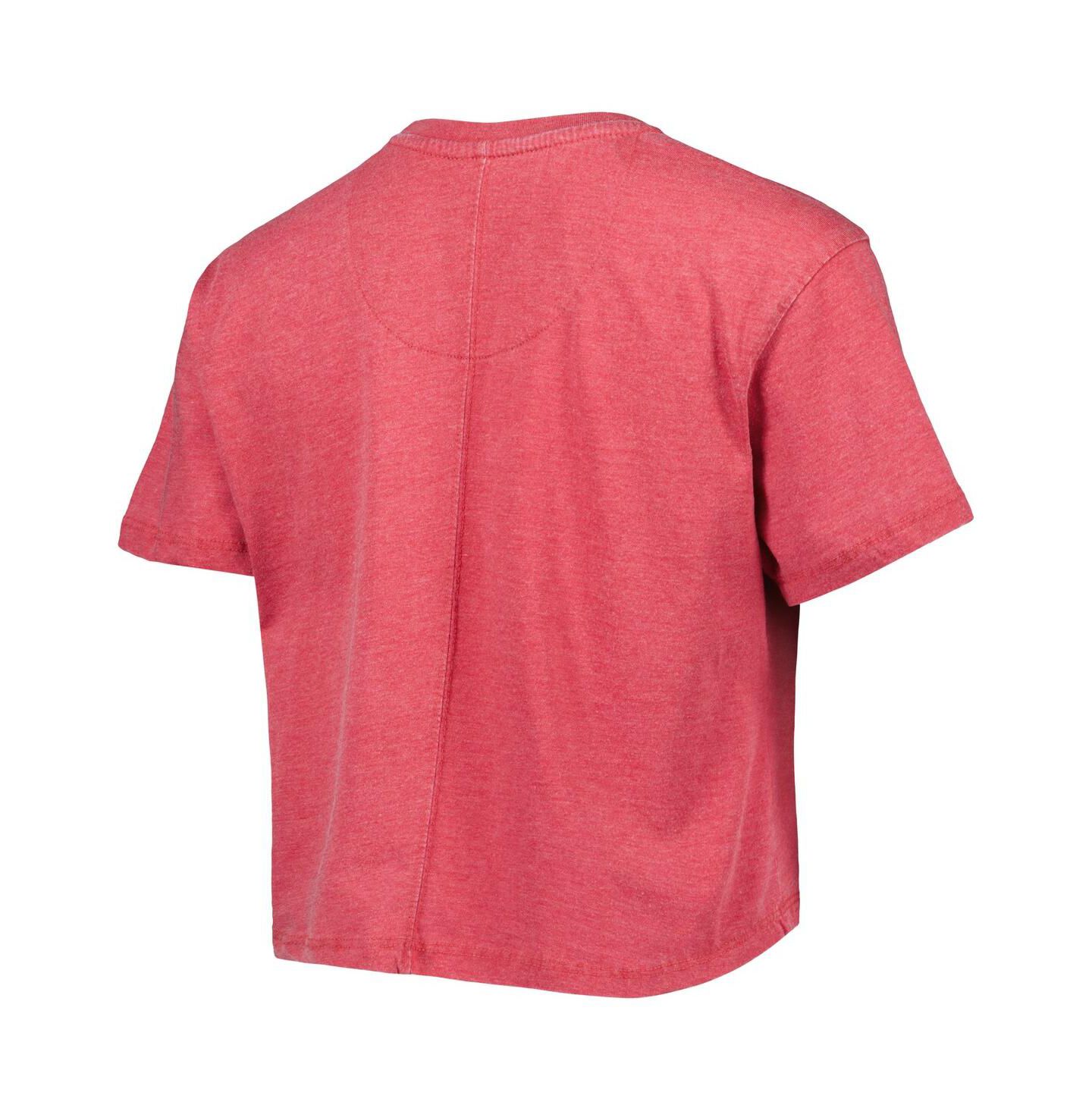 Женская футболка Pressbox Crimson Oklahoma Sooners Edith Vintage-Like Burnout Crop — фото 4