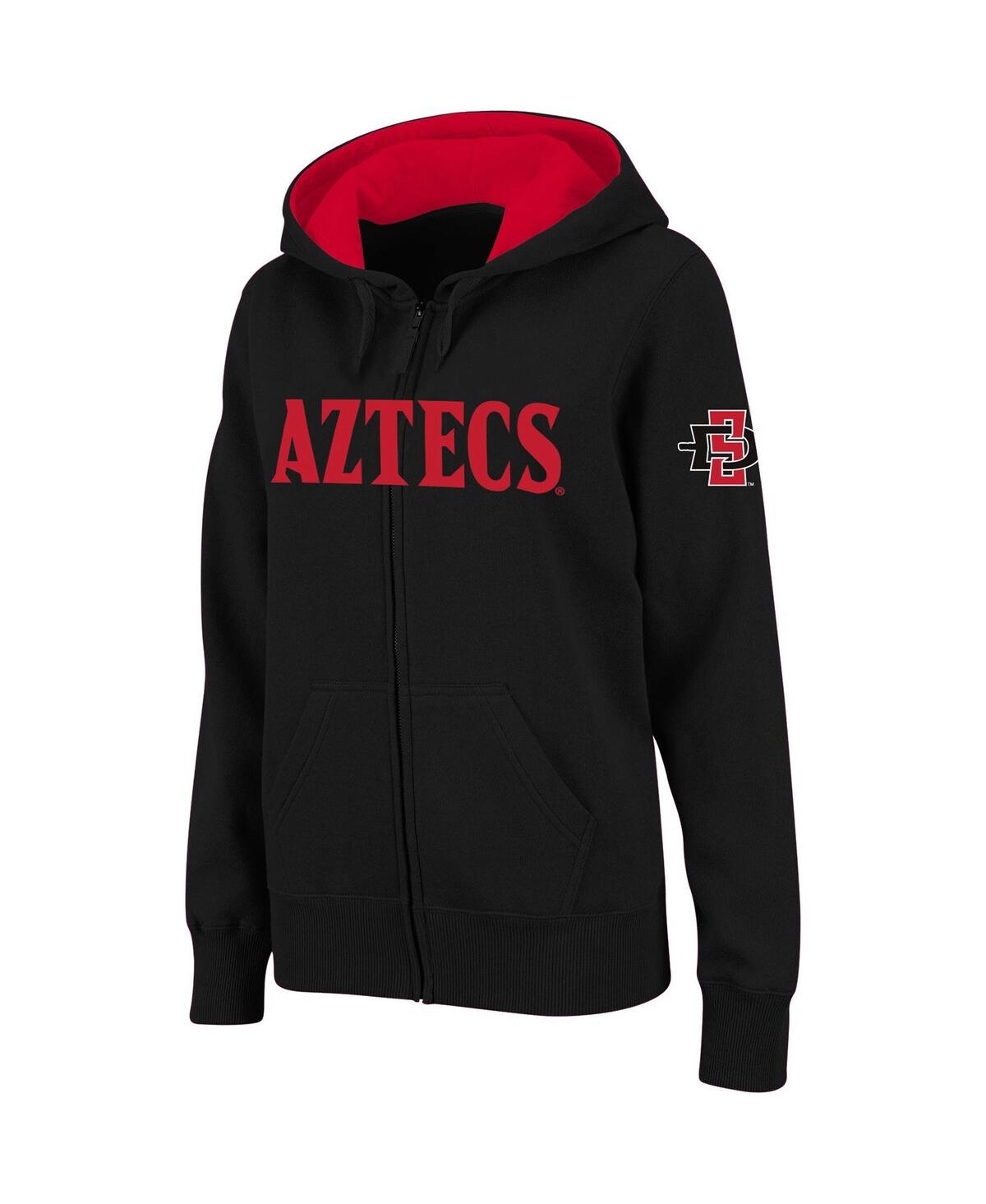 Women's ColosseumSan Diego State Aztecs Arched Name Full-Zip Hoodie - Black