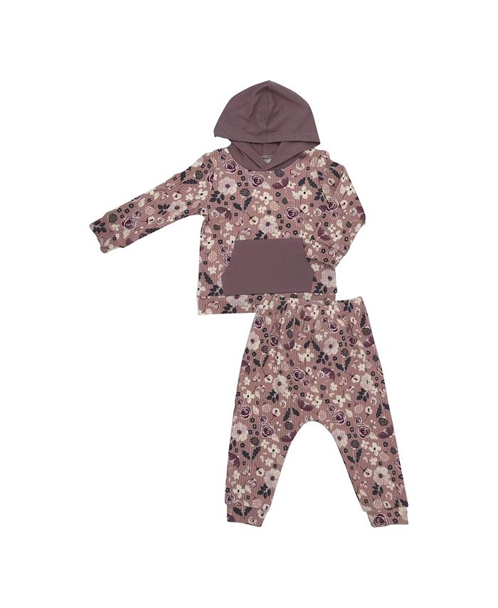 Chickpea Baby Girls Floral Hooded Sweater and Joggers, 2 Piece Set Macy's