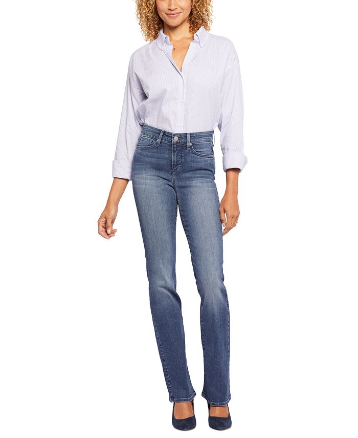 NYDJ Women's Barbara Tummy Control Bootcut Jeans Blue Size 4Petite