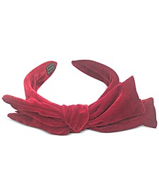 Holiday Lane Red Velvet Large Knotted Bow Hairband, Created for Macy's