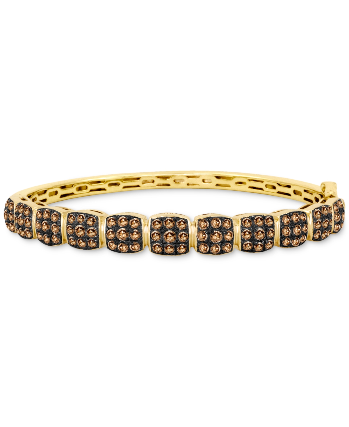 Le Vian Chocolate Diamond Square Cluster Bangle Bracelet (3-1/2 Ct. T.w.) In 14k Gold In K Honey Gold Bangle