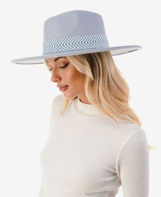 Women's Chevron Trim Wool Blend Panama Hat