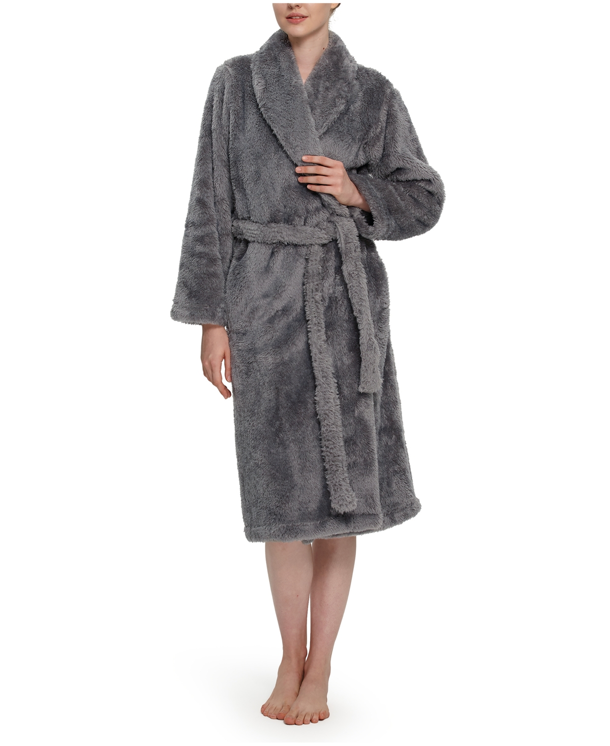 Berkshire Women's Shawl Collar Belted Fluffie Robe